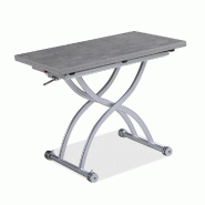 Table basse relevable extensible Hirondelle - finition béton - compacte 100 x 57/114 cm_4