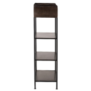 Étagère AKIBE - 1 tiroir, 3 tablettes en métal noir - Design classique et pratique_4