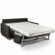 Canapé convertible OGGETTO - Matelas 16 cm - Système express - Sommier à lattes 160 cm - Polyuréthane marron - RENATONISI_4