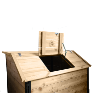 Composteur collectif à trappe - 50 kg - 500 L, 700 L, 1000 L, 1500 L - Résineux raboté, Douglas raboté_4