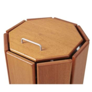 Corbeille publique Séville 100 L - acier galvanisé et bois exotique - rectangulaire ou octogonale_4