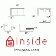 Canapé convertible 3 places MASTER - Couchage 140cm - Matelas 18cm - Sommier à lattes Renatonisi - Cuir Vachette blanc cassé_4