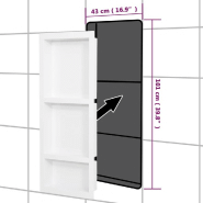 Vidaxl niche de douche avec 3 compartiments blanc mat 41x99x9 cm 151399_4