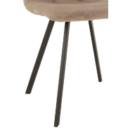 Chaise de salle à manger MILENA beige - métal noir et velours doux_4