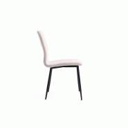 Lot de 2 chaises Sylvio - tissu beige, structure bois et métal, design chic et confortable_4
