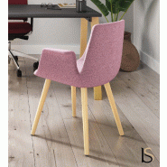 Chaise visiteurs RAN pieds bois - Mobel linea. - Chocolat_4