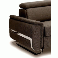 Canapé convertible express Réaumur 140cm - Matelas 16cm - Pieds luge - Polyuréthane marron - Fabrication italienne_4