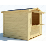 Chalet de Noël pliable en bois massif Gardy Shelter - 266x237cm - 6,3m² - épicéa massif - Réf 3785_5