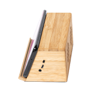 Chargeur enceinte Bluetooth en bambou - induction, chargeur rapide sans fil 10W, support téléphone portable_4