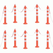 Vidaxl bornes de contrôle du trafic 10 pcs avec chaîne 75 cm pe 150964_4
