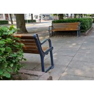 Banc public Gripsholm réf 8037041 - Hags - brun/noir, 1900 mm de long_4