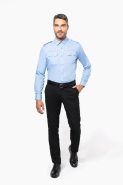 Chemise pilote manches longues homme - Réf: K505 - Kariban - 65% polyester / 35% coton_4