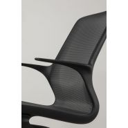 Maglia Meeting - Chaise de bureau ajustable - Coque noire ou blanche - Résille noire ou grise - Base en aluminium poli ou noir_4