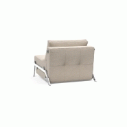 Innovation Living - Fauteuil convertible design Cubed 02 Chrome Blida Sand Grey - Lit 90x200 cm_4