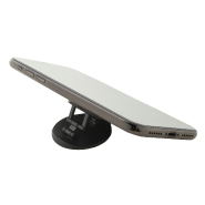 Support pour mobile rond en plastique avec base auto-adhésive et revêtement bambou - couleur noir, poids 8g_4