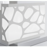 Banque d'accueil lumineuse Organic avec accès PMR - MDD - Blanc brillant, Gauche_5