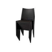 Chaise de café Gomera Full noire - sans accoudoirs, empilable et résistante_4