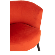 Fauteuil Dulzura - Structure en bois antique et textile orange - L80 x H75 x P70 cm_4