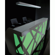 Banque d'accueil lumineuse Zig Zag avec accès PMR - MDD - Droite, Blanc, 260_4