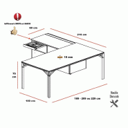 Bureau Manager Design sur meuble retour X8 - Officity. - 189, Blanc, Blanc_4