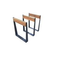 Support et appuis vélos en acier renforcé 8mm et bois de Mélèze - Design contemporain Wood City