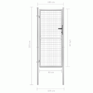 Vidaxl porte de jardin acier galvanisé 105x225 cm argenté 144759_4