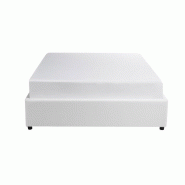 Lit coffre Dorres 160x200 cm - sommier relevable - revêtement polyuréthane blanc - grand coffre de rangement_4