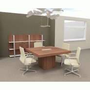 Table de réunion carrée T45 - Officity - Noyer canaletto_4