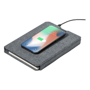 Carnet de notes chargeur sans fil - 5000 mAh - Polyester 300D RPET - Compatible Apple Watch® et iPhone® 12+_4