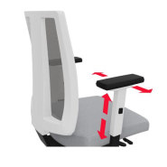 Fauteuil de bureau ergonomique neuf AIRSIT noir avec accoudoirs - pivotant, réglage synchronisé, accoudoirs 2D_4