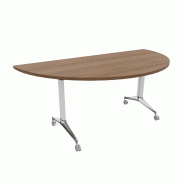 Table de réunion ½ lune Net - Mobel Linea - Blanc, Acacia foncé_4