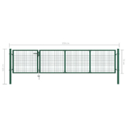 Vidaxl portillon acier 350x75 cm vert 144304_4