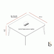 Bureau bench 2 personnes Blade - Alea - Non, 140, Chêne gris_4