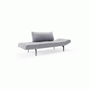 Canapé-lit design Zeal Laser convertible 200x70 cm - piétements métalliques - tissu gris Twist Granite - Innovation Living_4