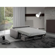 Canapé convertible express MASTER 140cm - Matelas 18cm - Tweed gris clair - Fabrication italienne_4
