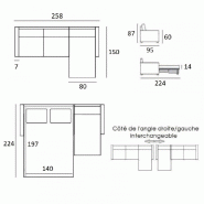 Canapé d'angle convertible express Paradiso gris graphite - Couchage 140 cm - Matelas Excellence Literie 14 cm_4