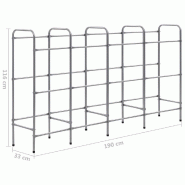 Vidaxl étagère de rangement pour 12 caisses argenté 190x33x116cm acier 285215_4