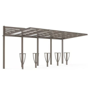 Appui vélo Lisbonne - sur platine ou scellement direct - faible encombrement - largeur 505 mm - hauteur 870 mm - tube acier 80 x 40 mm_4