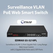 Commutateurs - switch Edimax GS-5210PL - 12 ports Gigabit RJ45, 2 ports SFP, PoE+ longue portée_4