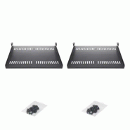 Lot de 2 àÉtagère 1U pour Rack Serveur, àÉtagère Cantilever Universelle Ventilée pour Montage en Rack,_4