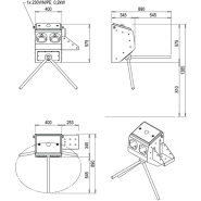 Contrôle de passage en acier inoxydable - Tourniquet et support-bidon intégré - Désinfection bimanuelle - ECO_4