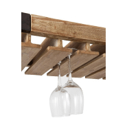 Étagère à vin USTI - 50 bouteilles + verres - Métal noir et bois naturel - 6 étagères - L114 x H188 x P38_4