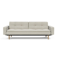 Canapé design Dublexo Stem avec accoudoirs - Convertible lit 115x210 cm - Pieds chêne - Tissu Mixed Dance Natural_4