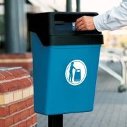 Hooded Trimline 25 - Poubelle publique Glasdon - 25 litres, corps en Duraplus et capot en Durapol_4