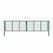 Vidaxl portail en treillis de jardin acier 400 x 75 cm vert 145747_4