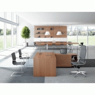 Bureau de direction T45 - Quadrifoglio - Plateau anti-rayures et pieds panneaux avec caisson 3 tiroirs_4