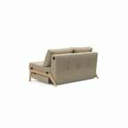 Innovation Living - Canapé design Cubed Wood 02 convertible lit 200x140 cm - Tissu Vivus Dusty Sand - Faible encombrement_4