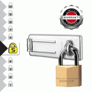 MASTER LOCK 140703EURD - Pack avec moraillon de porte et cadenas à clé en laiton 40 mm - Utilisation intérieure_4
