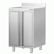 Meuble inox pour machine à café - 600 x 600 mm - 2 portes battantes_4