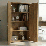 Armoire de bureau monocolore hauteur 159 cm - Mobel linea - 100, Chêne veiné_4